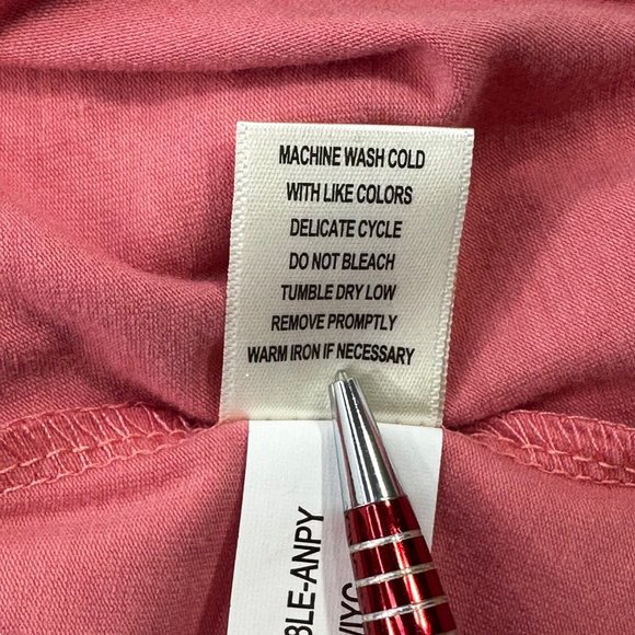 Selfie Women's Sz Medium Long Sleeve Tee Shirt Gather And Tied On Front Pink New - Picture 6 of 16